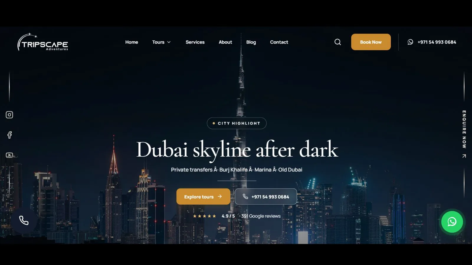 Tripscape Tourism LLC website - UAE travel and tours